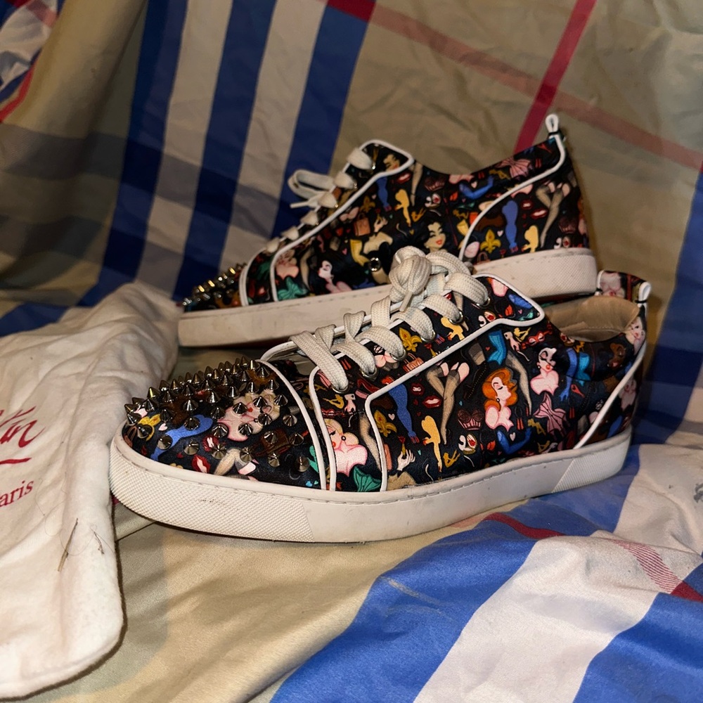 Christian Louboutin Multicolor Studded Sneakers - Picture 3 of 11